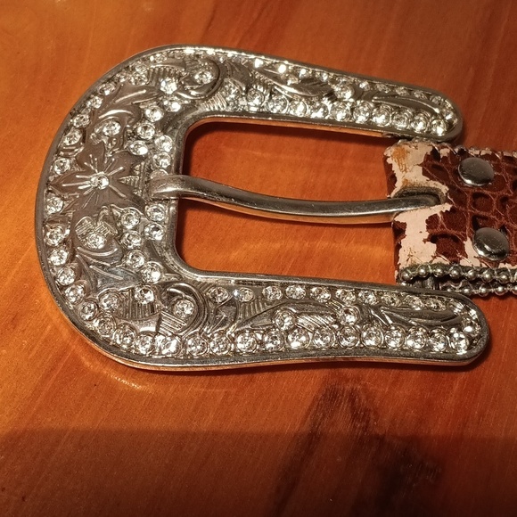 Rhinestone Western Leather Belt main image 4